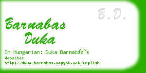barnabas duka business card